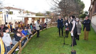 L'Escola Puig d'Arques planta la prunera de la pau