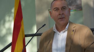 L'alcalde de Cassà, Robert Mundet, durant el seu parlament