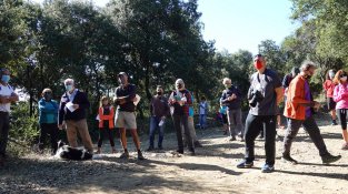 Diversos moments de l'acte d'homenatge celebrat amb mesures estrictes de seguretat sanitària