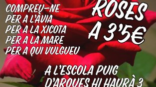 Venda de roses al pati de l'escola Puig d'Arques