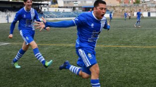 Celebració del primer gol del partit