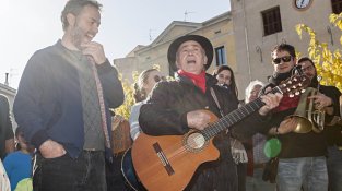 La Barber i Carles Belda, en una actuació al Càntut a Cassà