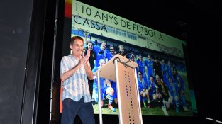 El president del Cassà, Miquel Clapés, durant l'acte