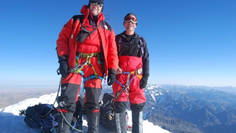 En Joan i en Quim dalt del Huaina Potosí