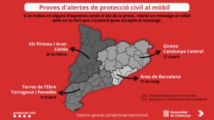 El dia 27 d'abril es farà un simulacre del sistema d'alertes d'emergències