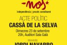 Dimecres, acte electoral de la CUP a Cassà