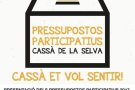 Demà, presentació dels pressupostos participatius 2017
