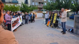 Un moment de l'acte per la libertat dels presos polítics