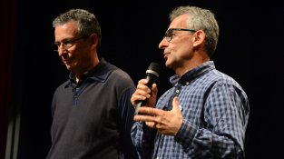 Dani Sancho i Josep Ferrer, abans d'iniciar-se la representació