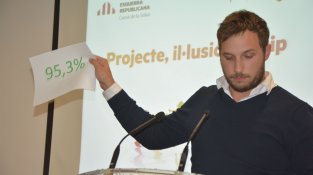 Àlex Font en la seva intervenció a l'acte d'aquest vespre