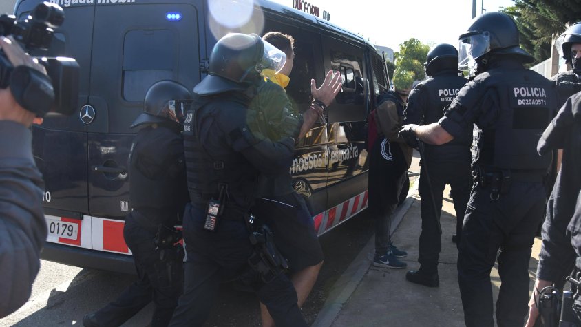 Imatge de les actuacions dels Mossos el dia 15 a Cassà