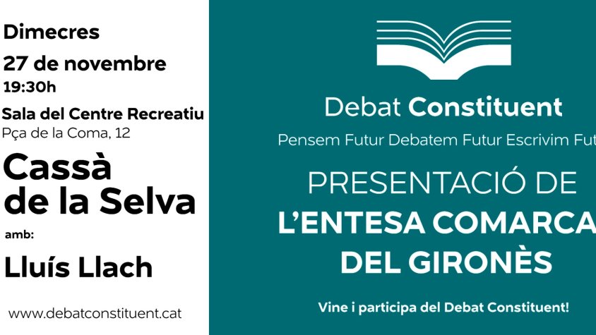 Lluís Llach farà  la presentació del Debat Constituent a Cassà