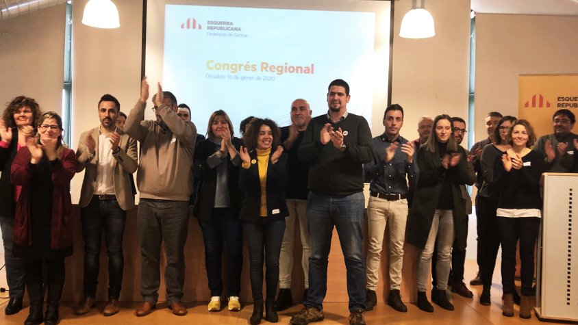 L'equip directiu d'ERC a Girona, després de la sessió d'avui