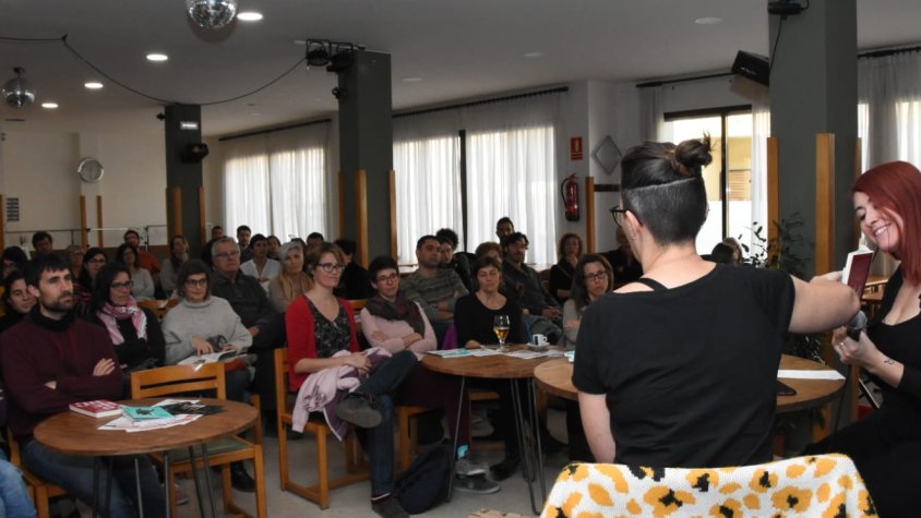 Un moment de l'acte a la Llar dels Jubilats