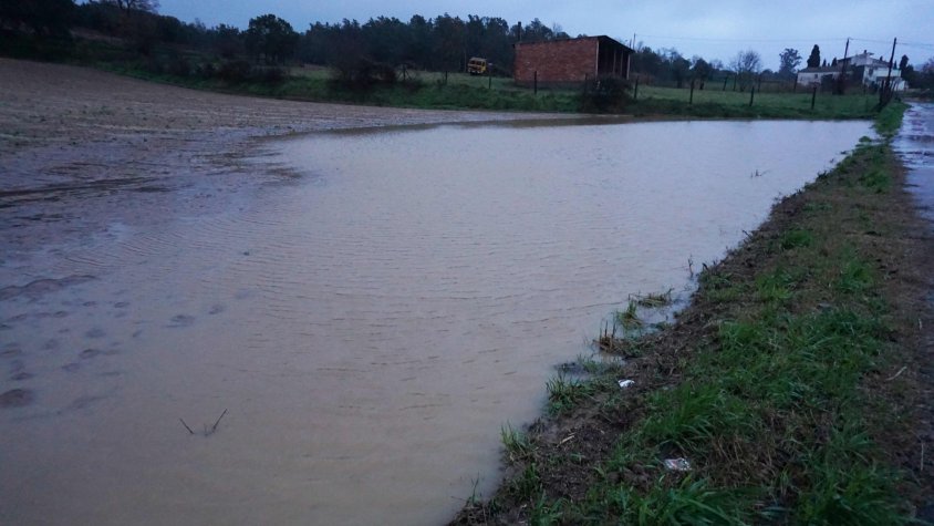 Camps inundats i problemes de circulació als veïnats de pagès