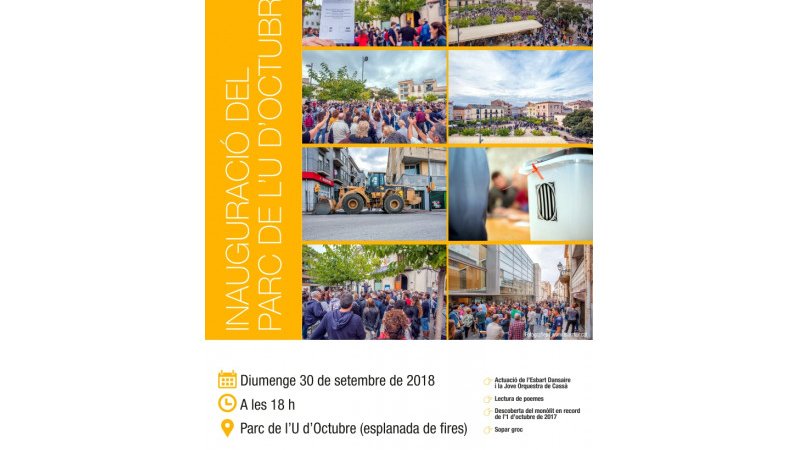 Diumenge s'inaugurarà el Parc U d'octubre