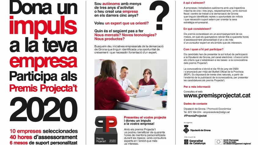 La Diputació de Girona convoca els segons premis Projecta't