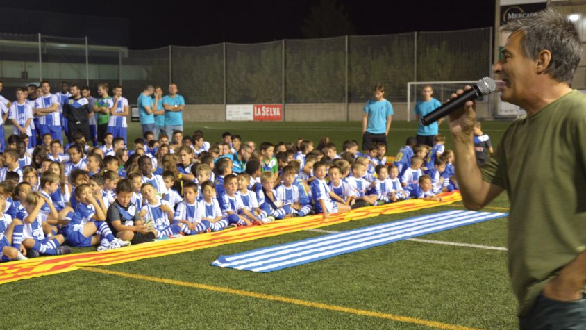 El president de la UD Cassà, Miquel Clapés, en la prenstació dels equips del club fa dos anys
