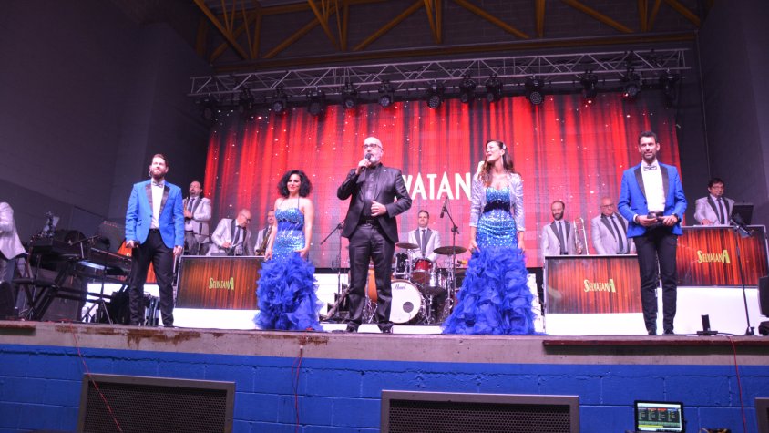 Diversos moments d'un dels concerts oferts avui per la Selvatana