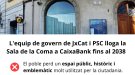 Esquerra mostra el seu desacord pel lloguer de la Sala de la Coma a Caixabank