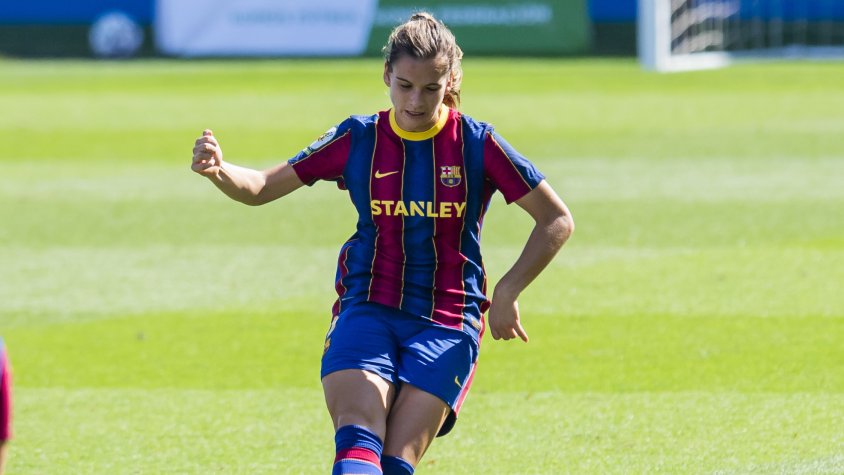 Laia Codina, amb la samarreta del Barça