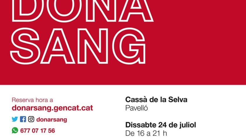 El 24 de juliol, donacio de sang a Cassà