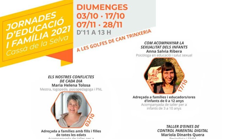 El diumenge que ve comnecen les jornades Educacio i família