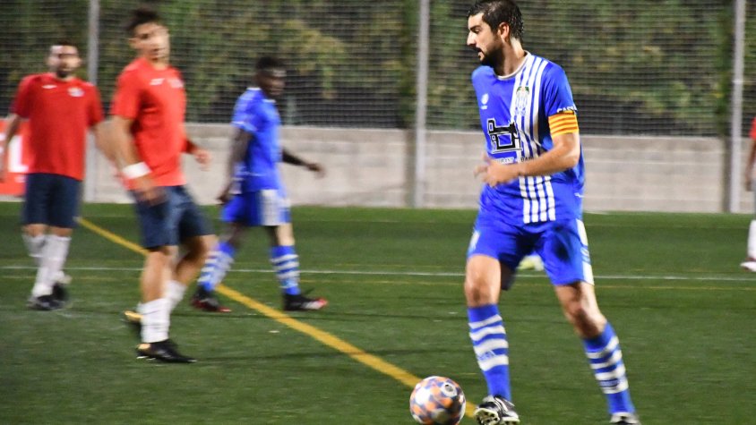 El capità del Cassà, Sergi Massegur, en un moment del partit contra el Blanes