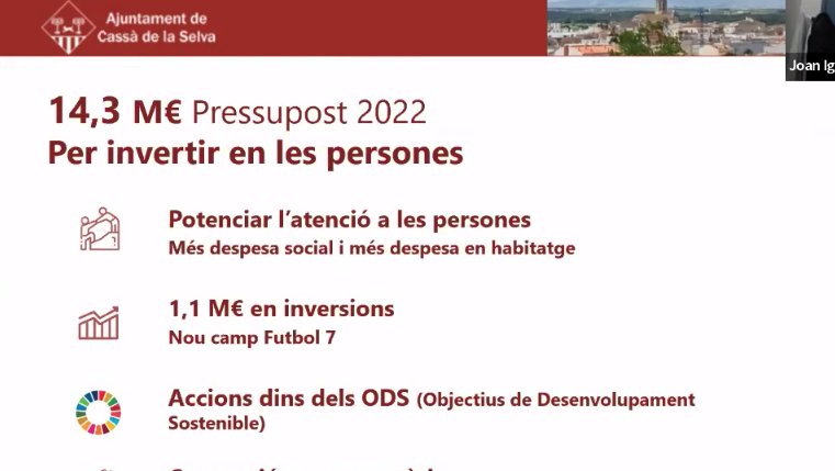 Línies mestres del pressupost tal i com s'han presentat al ple d'aquest vespre