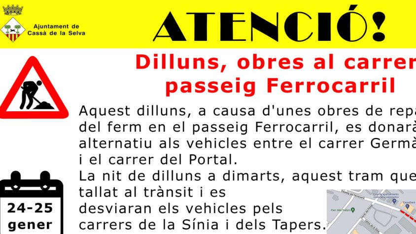 Alteracions de trànsit al passeig del Ferrocarrtil