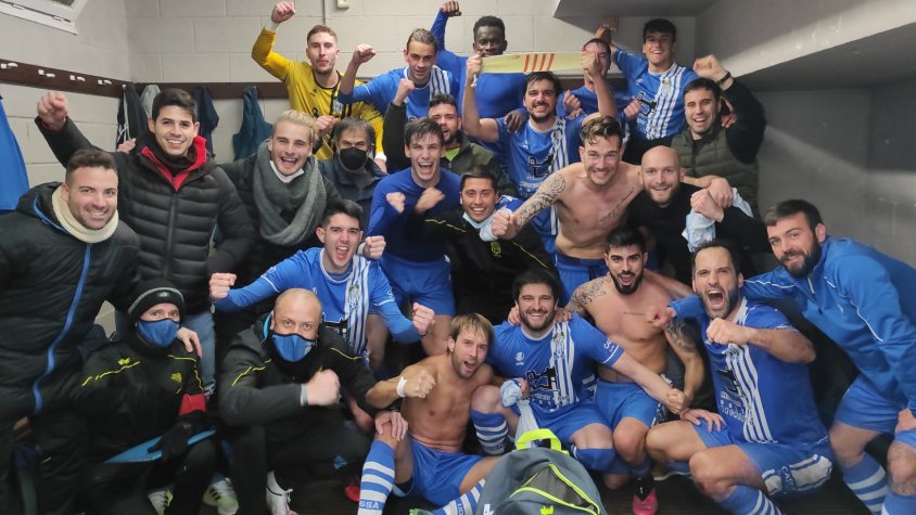 L'equip sènior masculí A de la UD Cassà, després de guanyar a Ca l'Aguidó
