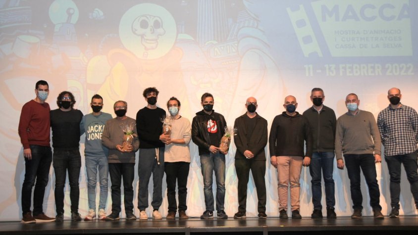 Foto del grup dels guardonats d'enguany al concurs de Correcurts