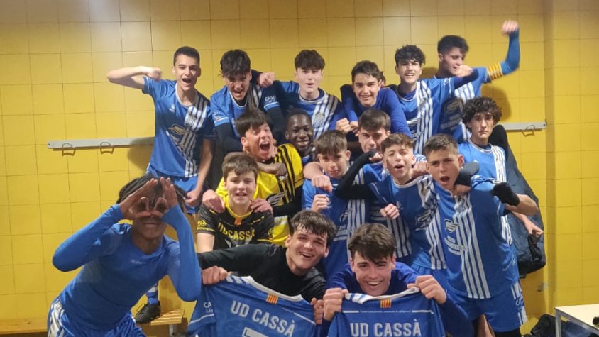 Celebració de l'equip Cadet A de la UD Cassà