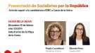 Divendres que ve, presentació de Socialistes per la República a Cassà de la Selva