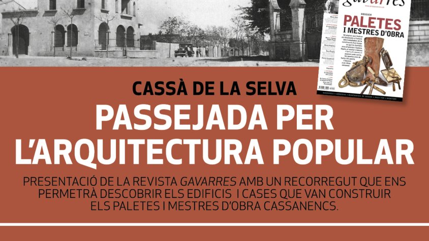Dissabte, presentació del nùmero 42 de Gavarres dedicat a Paletes i mestres d'obra