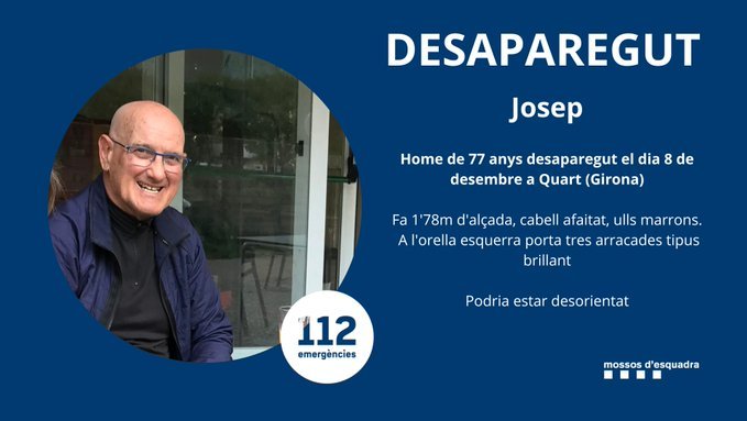 El cartell amb la imatge del desaparegut.