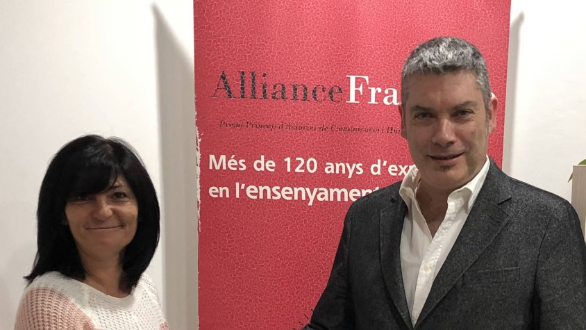 El director de l'institut amb la directora d'Alliance Française