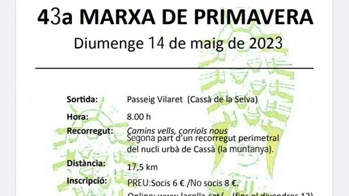 Aquest diumenge, la 43a Marxa de Primavera
