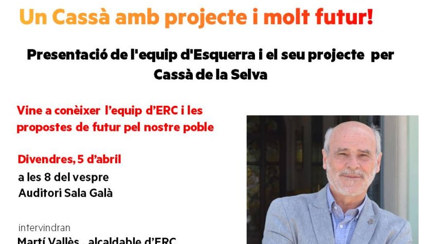 ERC presenta divendres la seva candidatura a les municipals