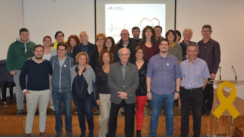 Els candidats d'ERC, després de l'acte d'aquest vespre