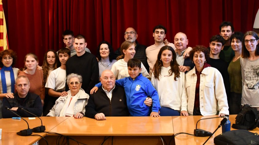 La família Mundet amb en Quim, després de l'acte