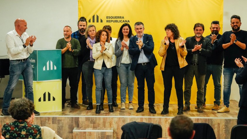 Diversos moments de l'acte electoral d'ERC a Cassà