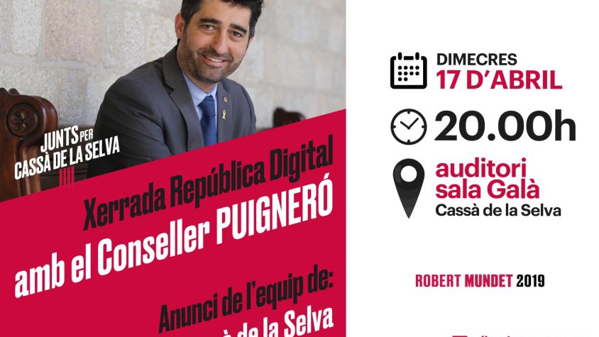 Dimecres que ve, presentació de la llista de Junts per Cassà