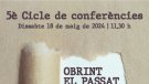 Dissabte, a l'auditori Salvador Coma, nova conferència del cicle Obrim el passat