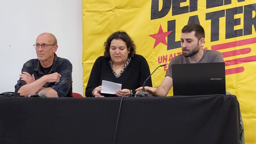 Enric Ramionet, Anna Salado i Jordi Casas en l'acte fet a Cassà de la Selva
