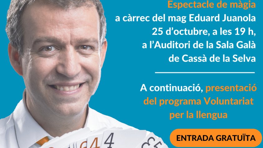 Espectacle de màgia en la presentació del Voluntariat per la llengua