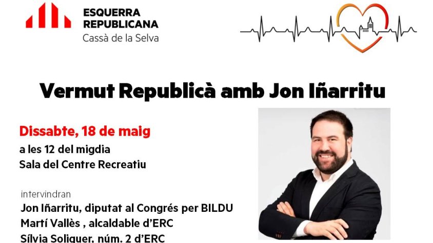 Vermut republicà, dissabte amb Jon Iñarritu, diputat de Bildu al Congrés