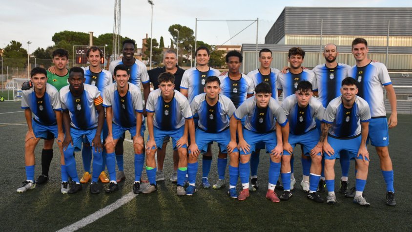 La plantilla del Cassà abans del partit contra l'Amer