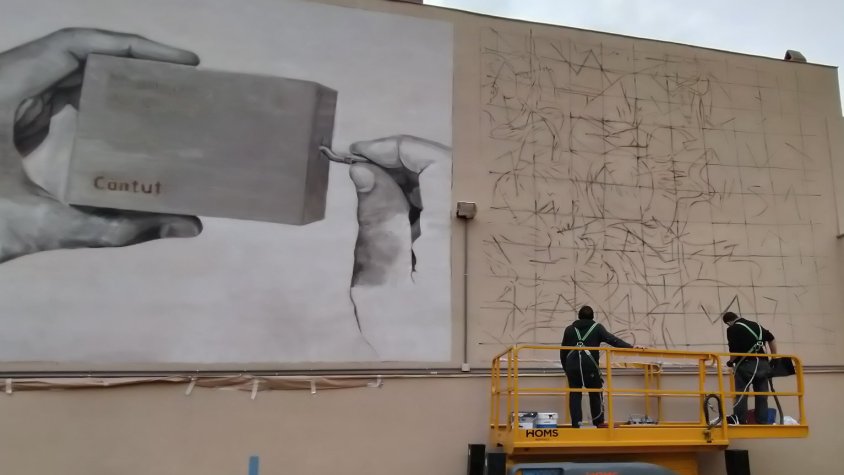 Preparant el mural