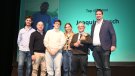 El muntanyenc Joaquim Bosch rep el Tap d’Honor a la 6a gala “Cassà destapa l’esport”.